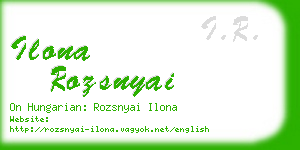 ilona rozsnyai business card